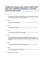 CHMM Exam Study Guide LATEST QUESTIONS AND 100 % VERIFIED ANSWERS ( +A GRADE) OVER 226 QUESTIONS