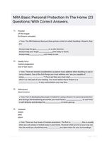 NRA Basic Personal Protection In The Home |23 Questions| With Correct Answers.