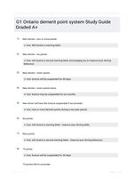 G1 Ontario demerit point system Study Guide Graded A+