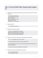 REL C 225 ALFORD FINAL Study Guide Graded A+