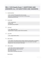 REL C 225 Searle Exam 1 QUESTIONS AND ANSWERS ALL 20 QUESTIONS AND ANSWERS