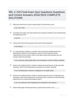 REL C 225 Final Exam Quiz Questions Questions and Correct Answers  2024/2025 COMPLETE SOLUTIONS