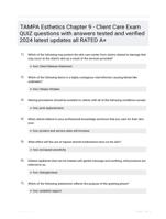 TAMPA Esthetics Chapter 9 - Client Care Exam QUIZ questions with answers tested and verified 2024 latest updates all RATED A+