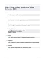 Exam 1, Intermediate Accounting, Tulane University -2024