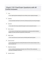 - Psych 1101 Final Exam Questions with All Correct Answers