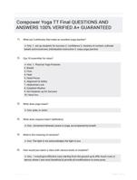 Corepower Yoga TT Final QUESTIONS AND ANSWERS 100% VERIFIED A+ GUARANTEED