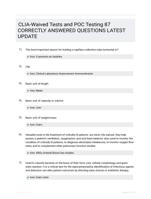 CLIA-Waived Tests and POC Testing 87 CORRECTLY ANSWERED QUESTIONS LATEST UPDATE