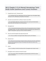 MLS Chapter 5 CLIA Waived Hematology Tests Study Guide Questions and Correct Answers