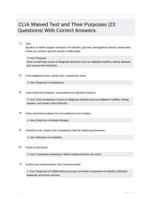 CLIA Waived Test and Their Purposes |23 Questions| With Correct Answers.