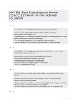 MKT 300 - Final Exam Questions Review 2024/2025  EXAM  WITH 100% VERIFIED  SOLUTIONS