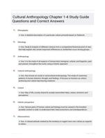 Cultural Anthropology Chapter 1-4 Study Guide Questions and Correct Answers