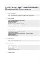 CTCM - Certified Texas Contract Management |27 Questions| With Correct Answers.