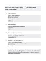 QSEN 6 Competencies |11 Questions| With Correct Answers.