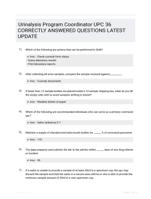 Urinalysis Program Coordinator UPC 36 CORRECTLY ANSWERED QUESTIONS LATEST UPDATE