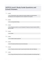 HCPCS Level II Study Guide Questions and Correct Answers