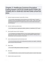 Chapter 3: Healthcare Common Procedure Coding System (HCPCS) EXAM QUESTIONS (30 TERMS) WITH VERIFIED DEFINITIONS UPDATED 2024