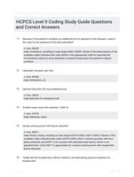 HCPCS Level II Coding Study Guide Questions and Correct Answers