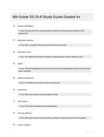 8th Grade SS Ch.8 Study Guide Graded A+