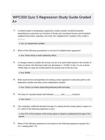 WPC300 Quiz 5 Regression Study Guide Graded A+