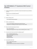 Nur 209 Midterm |77 Questions| With Correct Answers.