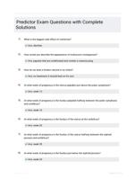 Predictor Exam Questions with Complete Solutions