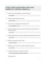 STUDY GUIDE QUESTIONS & ANS  100% CORRECTLY VERIFIED GRADED A+