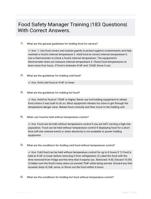 Food Safety Manager Training |183 Questions| With Correct Answers.