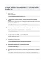 Cancer Registry Management-CTR Study Guide Graded A+