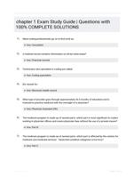 chapter 1 Exam Study Guide | Questions  with 100% COMPLETE SOLUTIONS