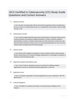 ISC2 Certified in Cybersecurity (CC) Study Guide Questions and Correct Answers