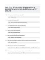 EKG TEST STUDY GUIDE REVIEW WITH 26 CORRECTLY ANSWERED QUESTIONS LATEST UPDATE