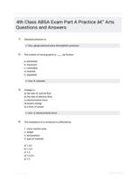 4th Class ABSA Exam Part A Practice - Arts Questions and Answers