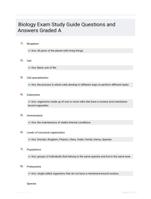 Biology Exam Study Guide Questions and Answers Graded A