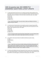 ASE A4 practice test. 80 CORRECTLY ANSWERED QUESTIONS LATEST UPDATE