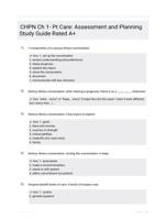 CHPN Ch 1- Pt Care: Assessment and Planning Study Guide Rated A+