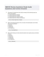 NBDHE Review Questions Study Guide Questions and Correct Answers