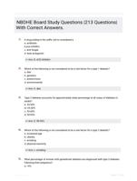 NBDHE Board Study Questions |213 Questions| With Correct Answers.