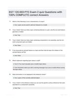 EGT 120.003 PTC Exam 2 quiz Questions with 100% COMPLETE correct Answers