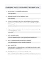 Final exam practice questions & answers 2024