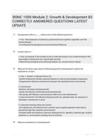 BSNC 1000 Module 2: Growth & Development 83 CORRECTLY ANSWERED QUESTIONS LATEST UPDATE