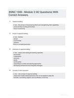 BSNC 1000 - Module 3 |42 Questions| With Correct Answers.