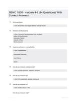 BSNC 1000 - module 4-6 |84 Questions| With Correct Answers.