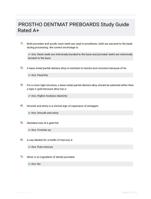 PROSTHO DENTMAT PREBOARDS Study Guide Rated A+