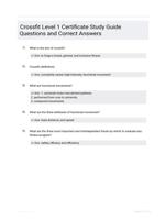 Crossfit Level 1 Certificate Study Guide Questions and Correct Answers