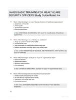 IAHSS BASIC TRAINING FOR HEALTHCARE SECURITY OFFICERS Study Guide Rated A+