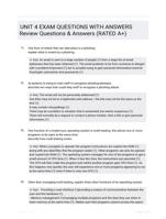 UNIT 4 EXAM QUESTIONS WITH ANSWERS Review Questions & Answers (RATED A+)