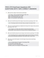 PSYC 375 Final Exam Questions 335 QUESTIONS  WITH 100% CORRECT  ANSWERS