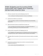 BOMI- Budgeting and Accounting EXAM QUESTIONS (544 TERMS) WITH VERIFIED DEFINITIONS UPDATED 2024