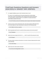 Final Exam Questions Questions and Answers 2024/2025( A+ GRADED 100% VERIFIED).