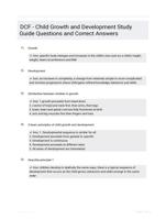 DCF - Child Growth and Development Study Guide Questions and Correct Answers